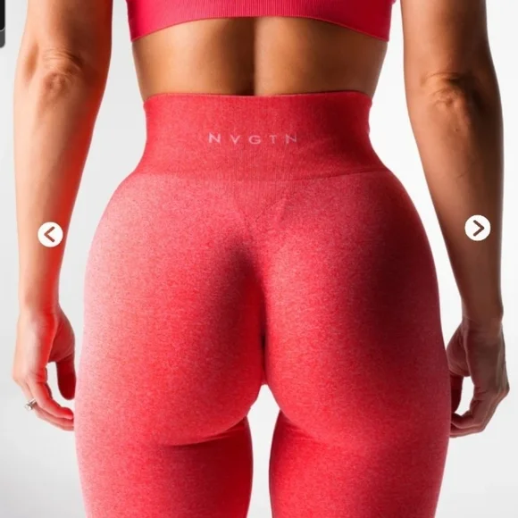 NVGTN Candy Apple High-Waist Flare Leggings - Picture 2 of 4